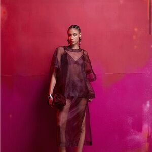 ASOS sheer dress with boxy top